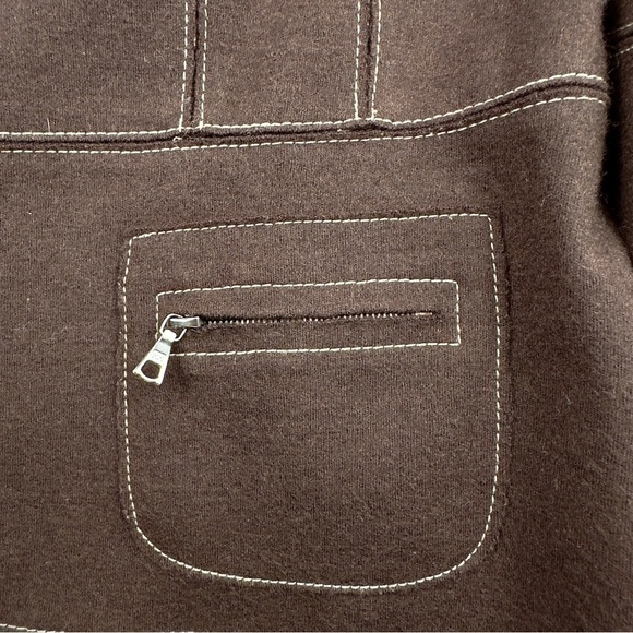 Chocolate Brown Wool Blazer Jacket M Floral Lining Power Dress Margaret O’Leary - Picture 8 of 14